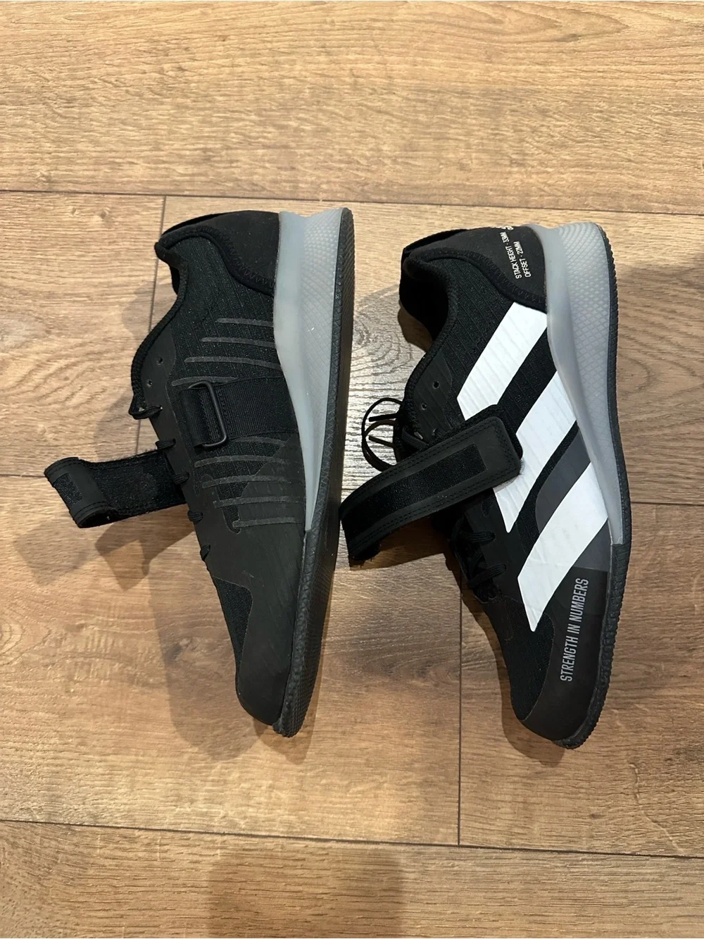 adidas Black and White Men's Training/Weightlifting Shoes with Midfoot Strap